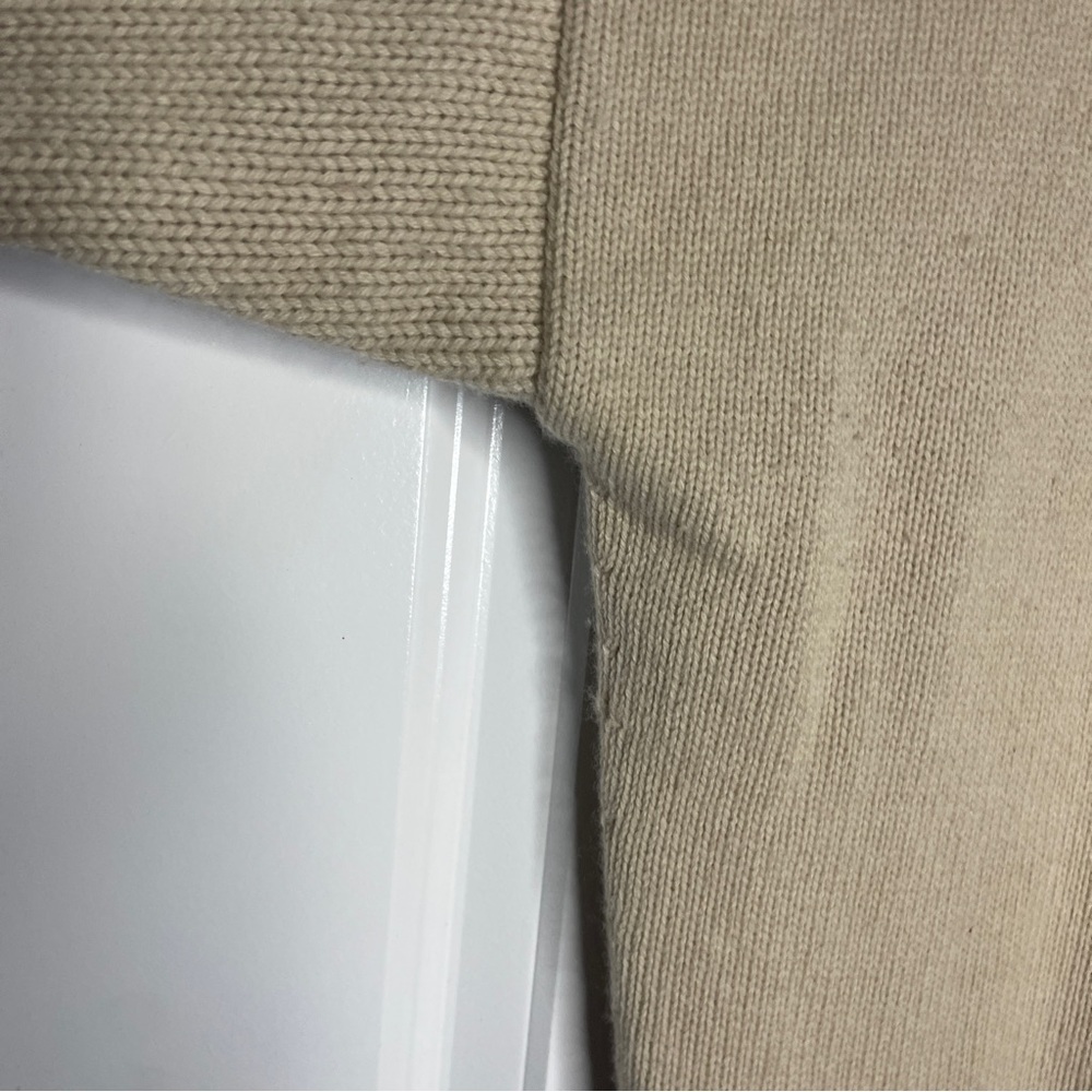 Ann Taylor Cashmere Wool Blend Size Large Tan Sweater Oatmeal Boat Neck Cable - Picture 7 of 9